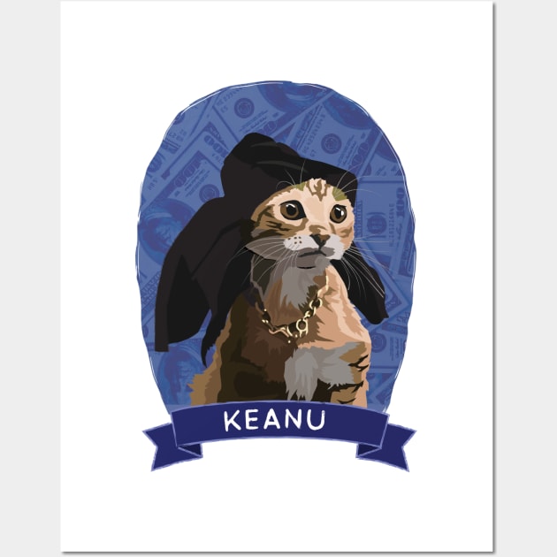 Keanu - Cats of Cinema Wall Art by chrisayerscreative
